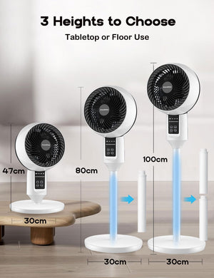 Pedestal Fan with Remote 3D Oscillation 3-Speed Quiet 26dB