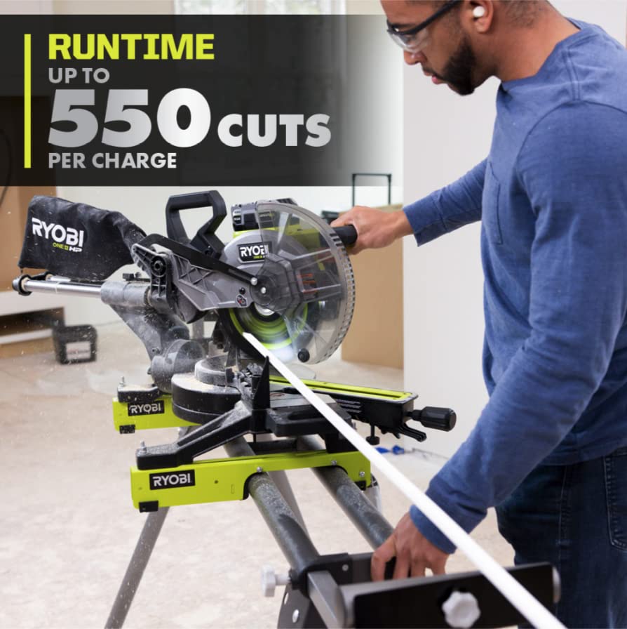 Open Box - RYOBI 18V ONE+ HP Brushless Cordless 10-inch Mitre Saw Kit with 4.0 HP Battery and Charger