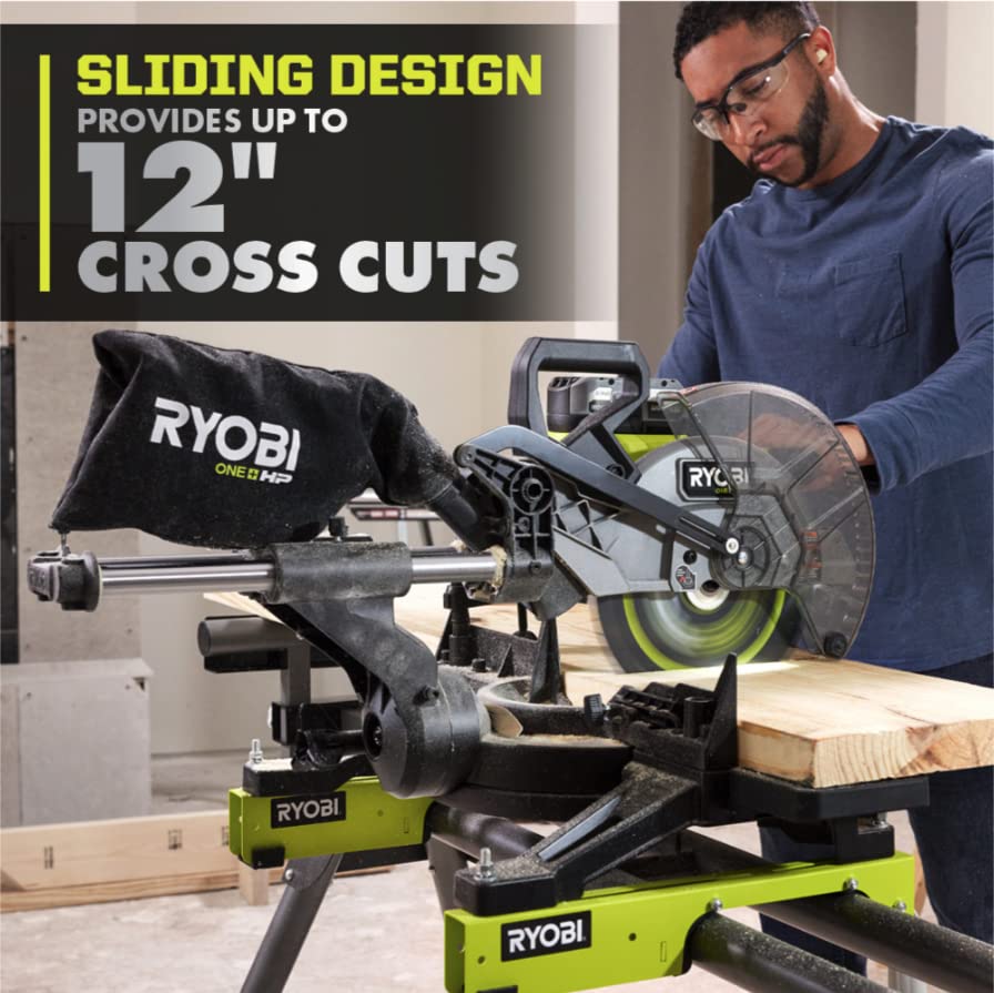 Open Box - RYOBI 18V ONE+ HP Brushless Cordless 10-inch Mitre Saw Kit with 4.0 HP Battery and Charger