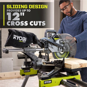 Open Box - RYOBI 18V ONE+ HP Brushless Cordless 10-inch Mitre Saw Kit with 4.0 HP Battery and Charger