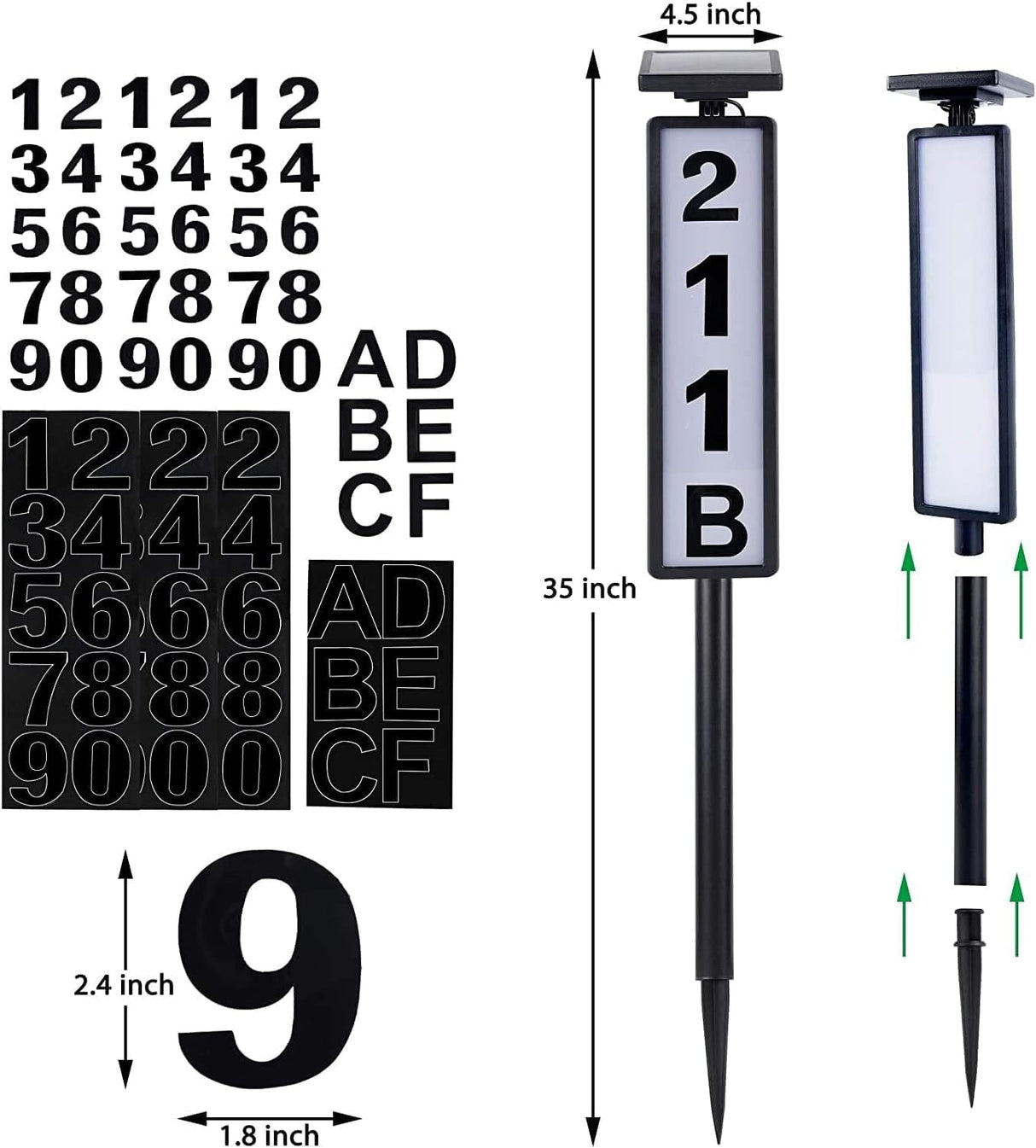 Solar Lighted House Address Sign – LED Illuminated Outdoor Plaque with Ground Stake for Yard, Garden & Home