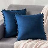 Pompoms Throw Pillows 18"x18", 12"x20" and 20"x20" pack of 2 throw pillows