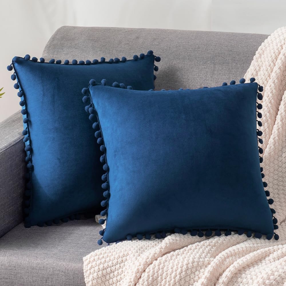 Pompoms Throw Pillow 18"x18", 12"x20" and 20"x20" pack of 1 throw pillow