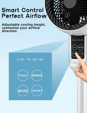Pedestal Fan with Remote 3D Oscillation 3-Speed Quiet 26dB