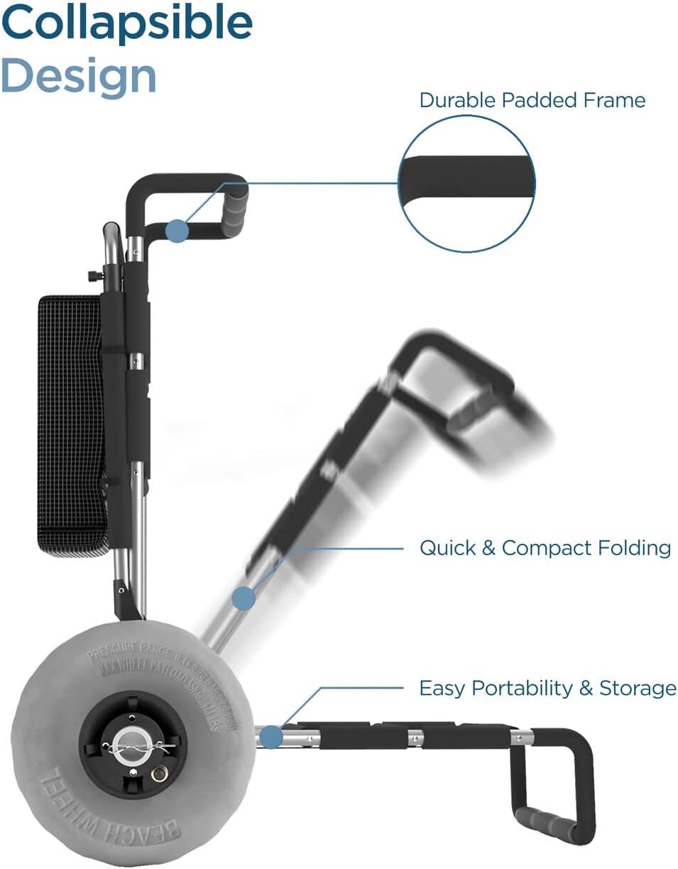 Collapsible Heavy-Duty Beach Cart with Big Wheels