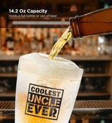 Freezer Cup Golfing Gift for - Freezable Ice-Gel Chiller Mug for Beer/Iced Cold Drinks - Insulated 14oz Frozen Drinking Glass for Men who Golf (Gift Boxed)