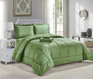 Decor&More Hotel Collection 8 Piece Bed in a Bag Down Alternative Comforter Set