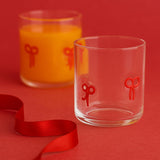 Khen Red Bowtie Tumbler Set Unique Lightweight Acrylic Clear Drinkware Vintage Aesthetic Barware Cup - Set of 2 Clear