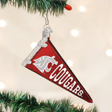 WSU Pennant Ornament 5x4 Inch by Old World Christmas