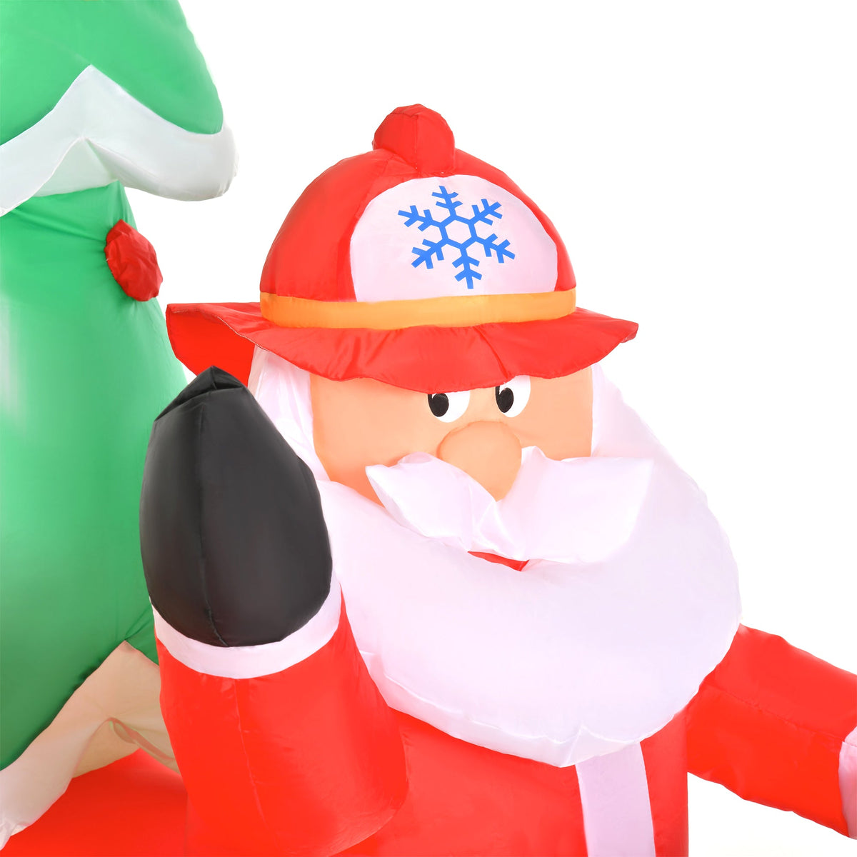 Inflatable Santa Truck with Lit Christmas Tree