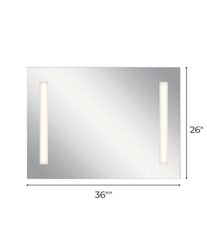 36"W x 26"H 4-Light Integrated LED Backlit Mirror with Bluetooth Soundbar