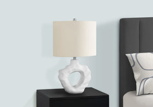 Lighting, 25'h, Table Lamp, Cream Resin, Ivory / Cream Shade, Modern