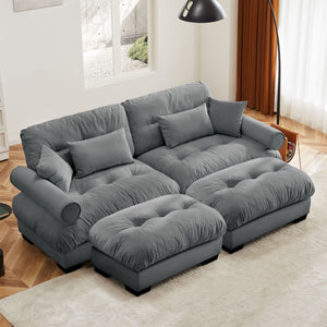 Super Comfort Oversized Modular Sectional Sofa With Movable Ottoman