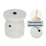 Odelia MGO Outdoor Patio Side Table Umbrella Base with Sand-filling DesignWhite Marble Finish