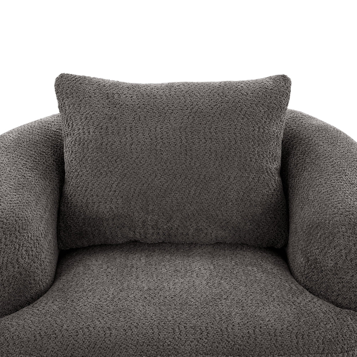 360° Swivel Barrel Sofa Chair With Throw Pillow, Upholstered Accent Chair