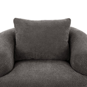 360° Swivel Barrel Sofa Chair With Throw Pillow, Upholstered Accent Chair
