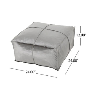 Nati Square Pouf Ottoman And Floor Cushion - Smoke