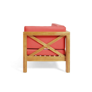Brava - X Back Corner Bench With Coffee Table