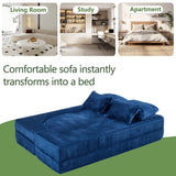 Queen Size Foldable Sofa BedChenille Futon Couch