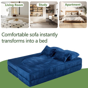 Queen Size Foldable Sofa Bed Chenille Futon Couch