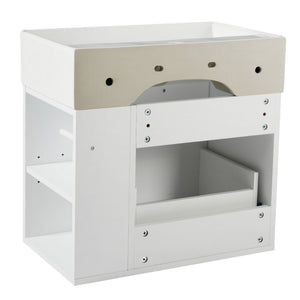 Modern Wall Mounted Bathroom Vanity With Sink, Soft Close Drawer, Adjustable Shelf, Toilet Paper Holder