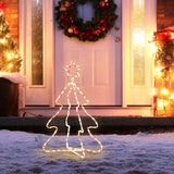 30" Outdoor LED Christmas Tree Rope Lights,  with Ground Stakes, Warm White