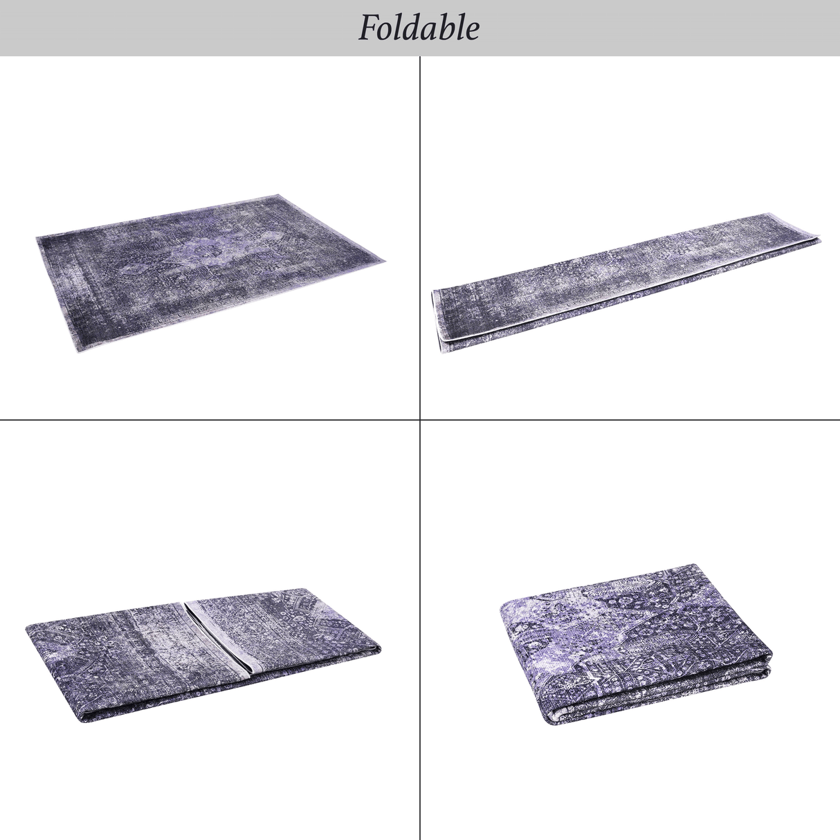 Maval Anthracite Washable Rug 8x10 Area Rug