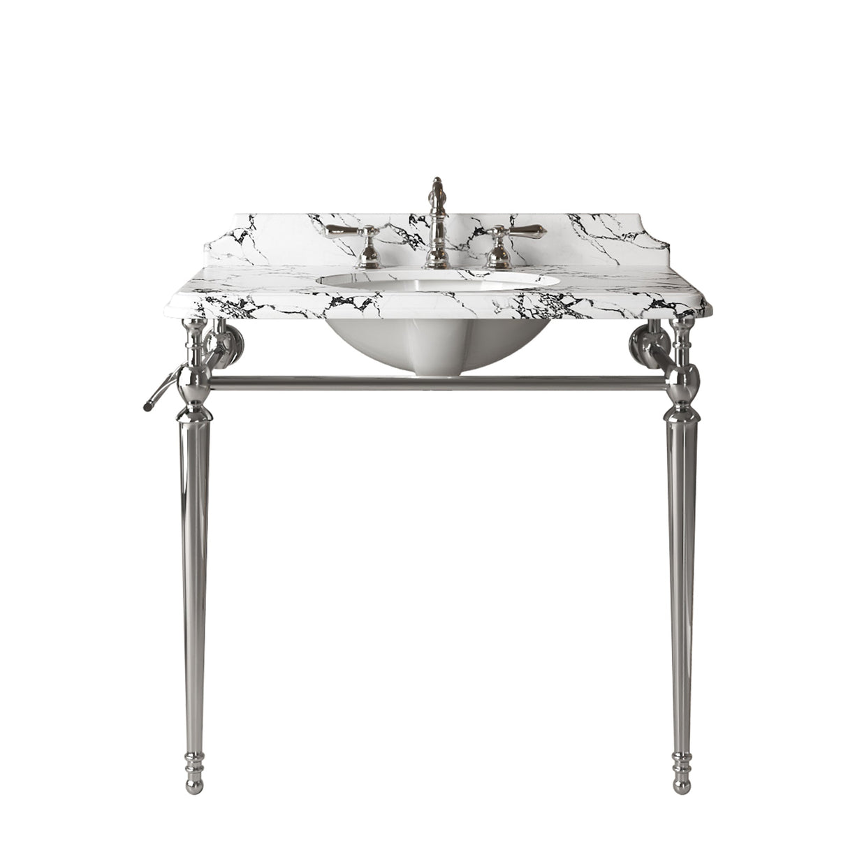 VICI 36" Bathroom Console Sink, Undermount Ceramic Vanity Basin