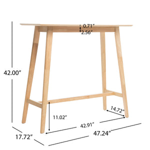 Bar Height Dining Table With Splayed Legs And Elongated Rectangular Top