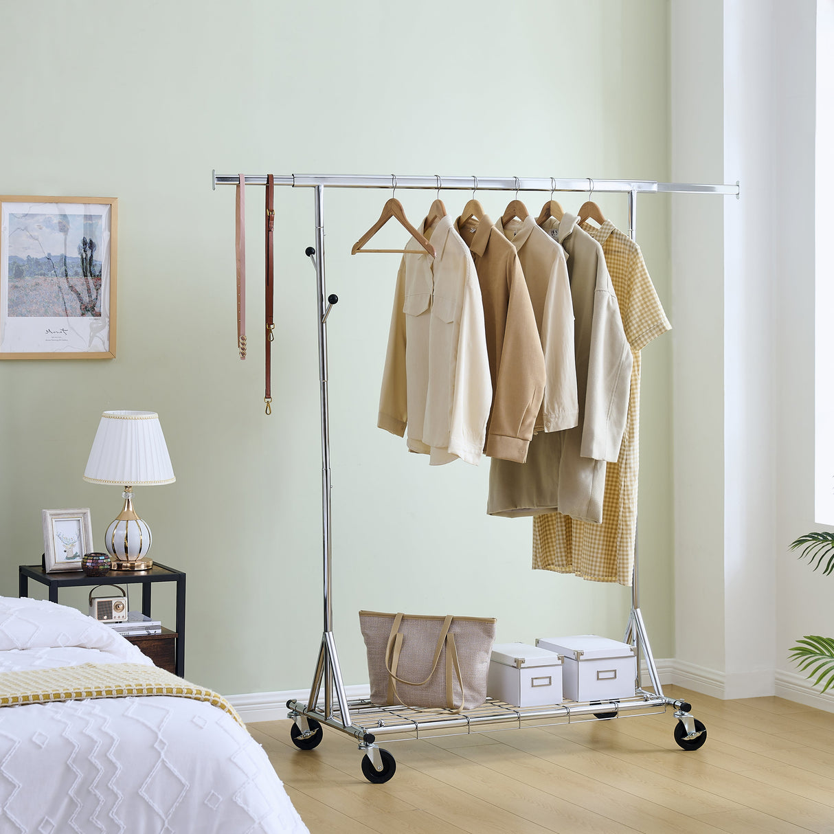 Heavy Duty Rolling Clothes Rack