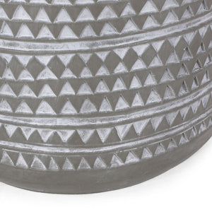 Outdoor Side Table With Cylindrical Shape - White