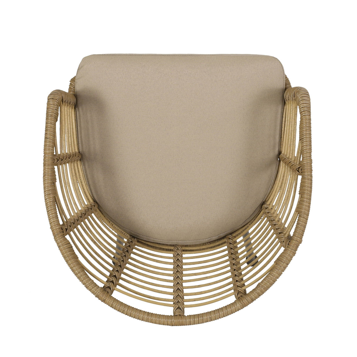 Randy - Modern Wicker Chair With Water Resistant Cushions - Brown / Beige