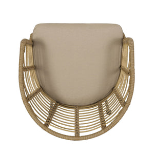 Randy - Modern Wicker Chair With Water Resistant Cushions - Brown / Beige