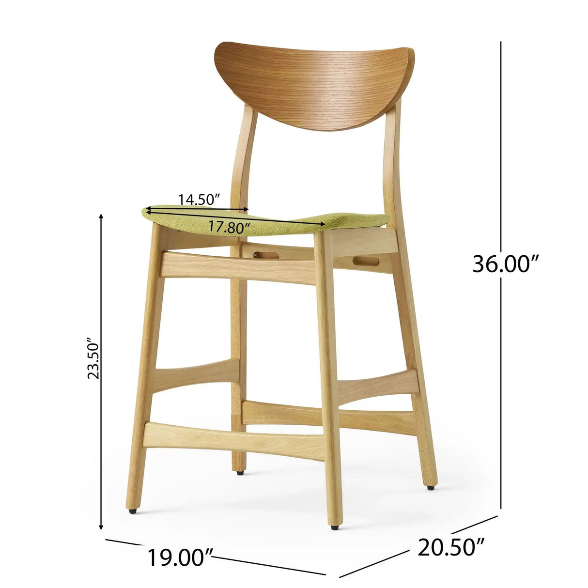 Retro Modern Counter Height Chair Set with Cushioned Seats