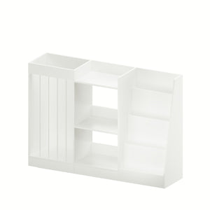Bookshelf And Toy Storage, 3 Tier Montessori Bookcase With Stuffed Animal Organizer - White