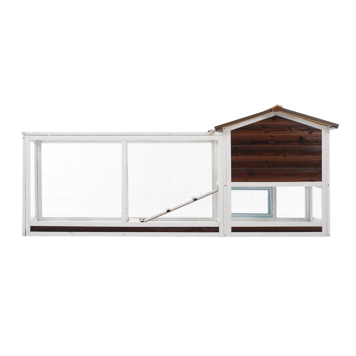 Outdoor Multi-Level Fir Wood Rabbit Hutch with Removable Trays - Natural Wood