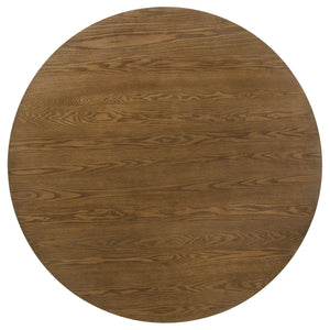 Franklin 54-inch Round Wood Pedestal Base Dining Table Dark Brown