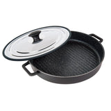 MASTERPAN Nonstick Stovetop Oven Grill Pan & Stainless Steel Lid, Black 12" (30cm)