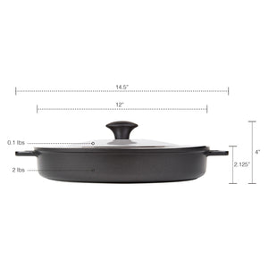 MASTERPAN 12" Nonstick Stovetop Oven Grill Pan with Stainless Steel Lid
