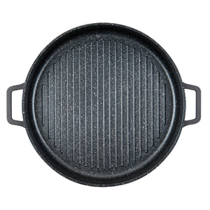 MASTERPAN 12" Nonstick Stovetop Oven Grill Pan with Stainless Steel Lid