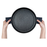 MASTERPAN Nonstick Stovetop Oven Grill Pan & Stainless Steel Lid, Black 12" (30cm)
