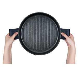 MASTERPAN 12" Nonstick Stovetop Oven Grill Pan with Stainless Steel Lid
