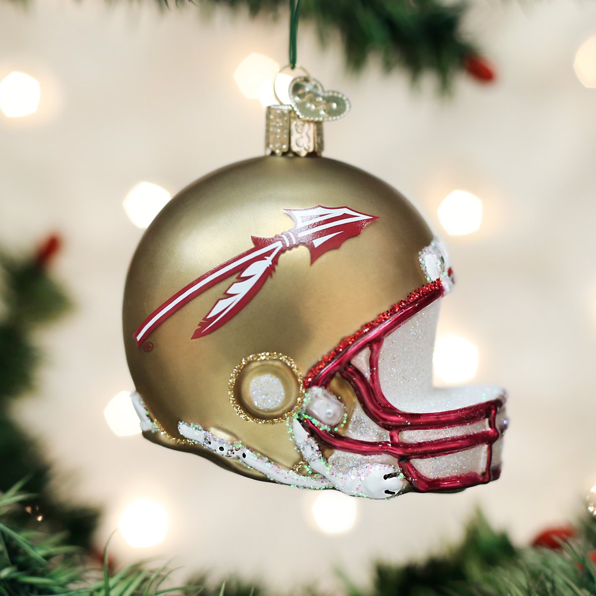 christmas football helmet Old World Christmas 62717 Ornament, Florida State Helmet