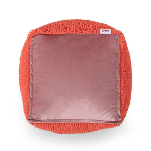 Sunny Square Pouf - Versatile Ottoman or Floor Cushion in Coral