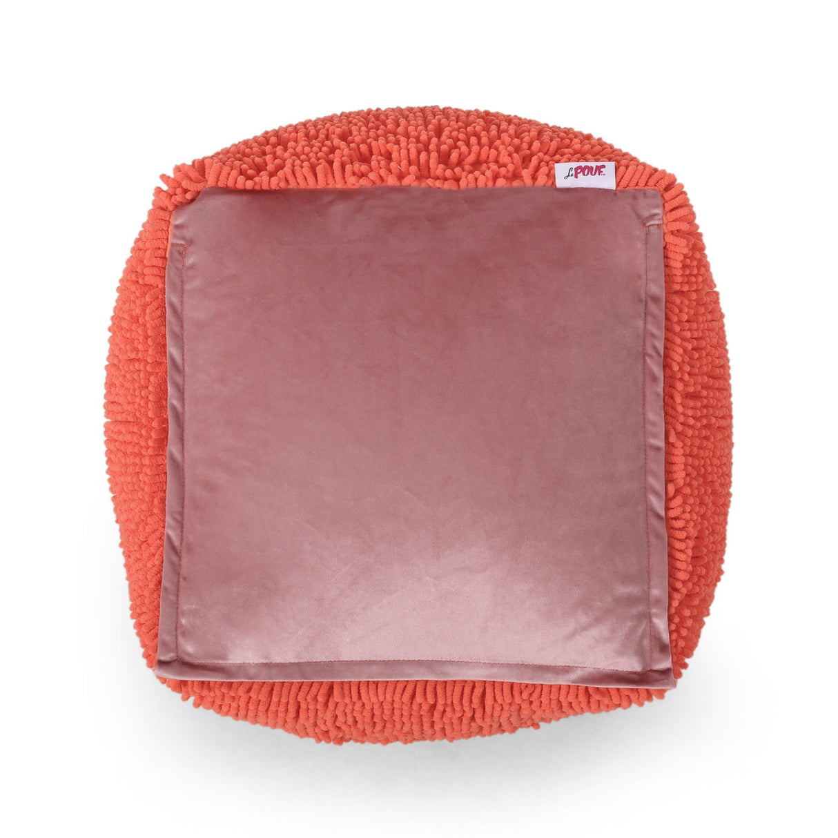 Sunny Square PoufVersatile Ottoman or Floor Cushion - Coral