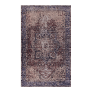 Maval Burgundy Washable Area Rug 3' x 5'