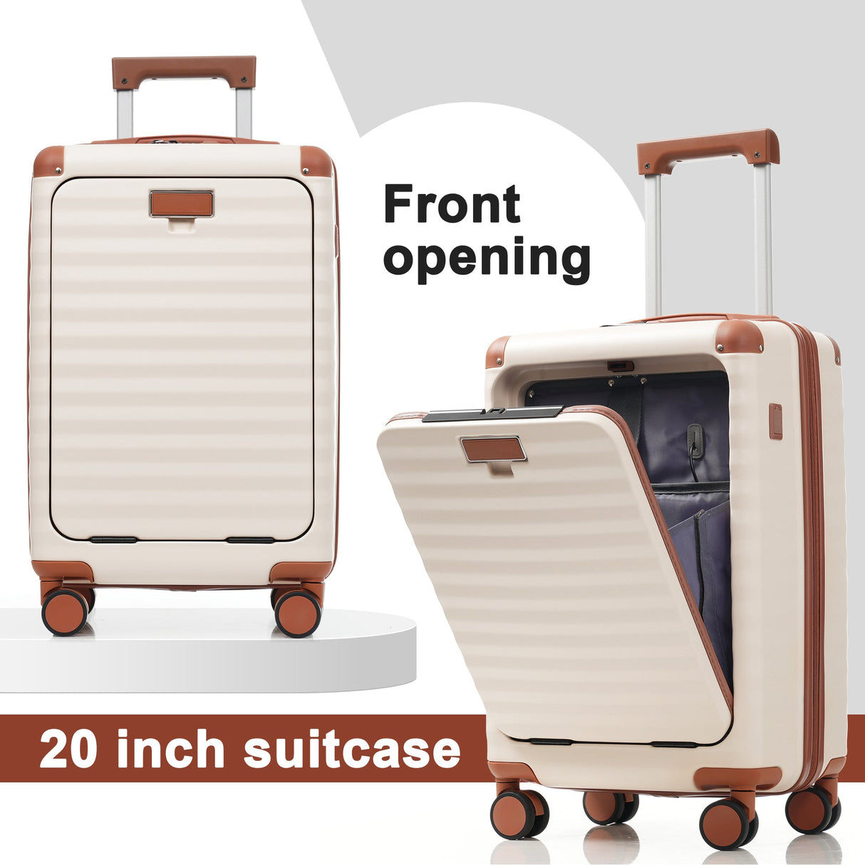 Deluxe 5-Piece Hard side Luggage Set With USB & TSA Security