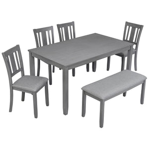 Kitchen Dining Set, Rectangular Dining Table With Upholstered Chairs