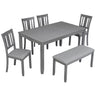 Kitchen Dining Set, Rectangular Dining Table With Upholstered Chairs