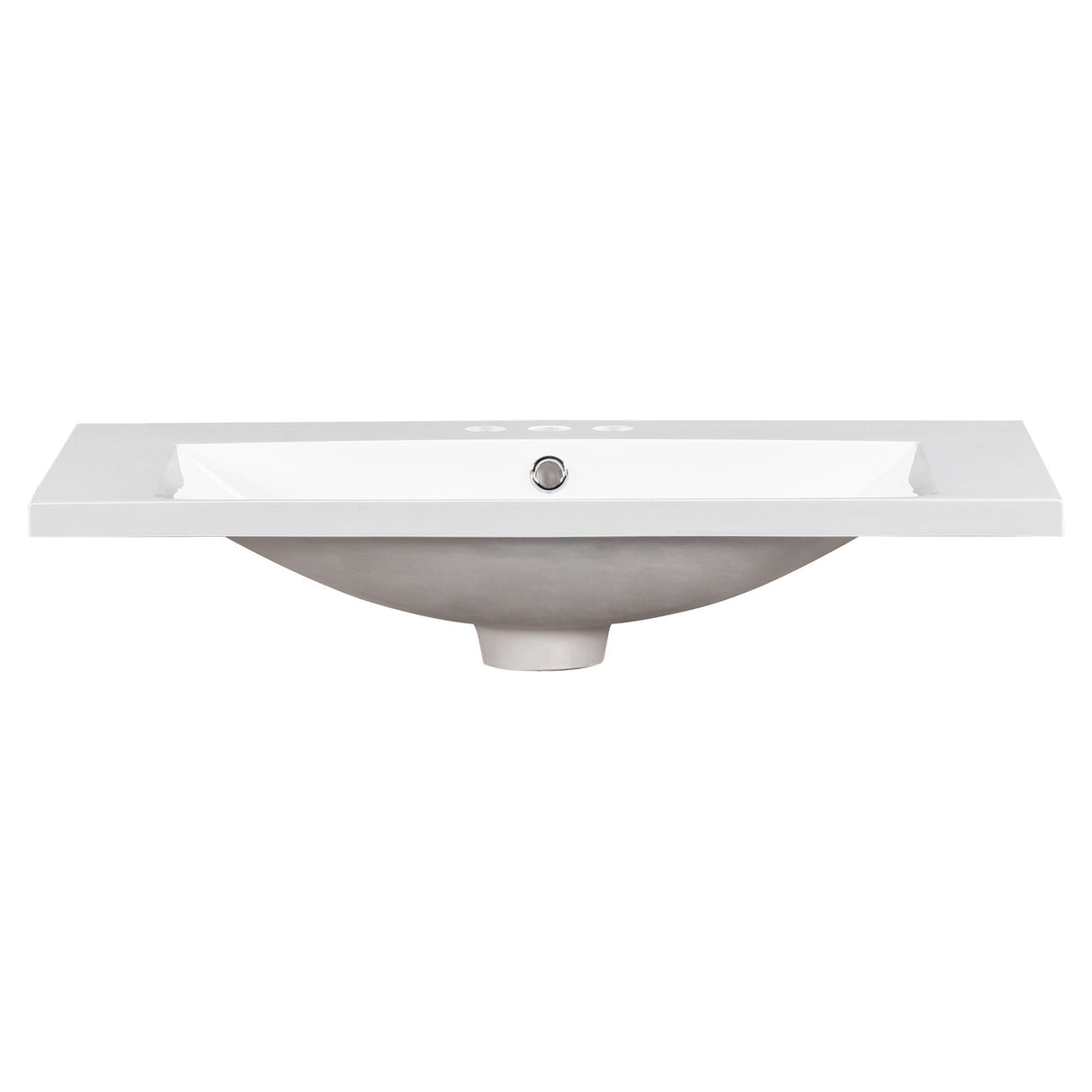 Single Bathroom Basin Sink, Vanity Top Only With 3 Faucet Holes